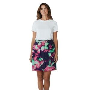 Kate Spade Pencil Skirt Abstract Watercolor Tie-Dye Print Size 4 Multi-Color Zip